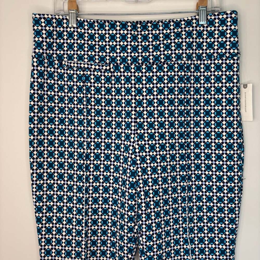 Anthropologie Maeve NEW seamed pants ponte womens L Tall geometric stretch